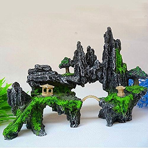 Kangkang@ Pet Fish Tank Aquarium Rockery Bridge Landscape Rockery Adornment, Decorate the Garden Pond Aquariums Rockery Decoration/scenery Package Fish Tank Aquarium Fake Rocks