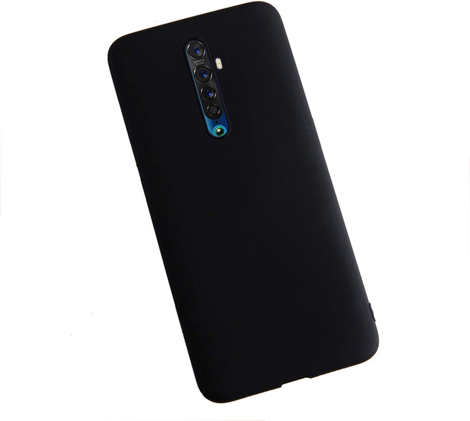 Henxunton Case for Oppo Reno 2, Slim Soft Liquid silicone Case Flexible Silicone Cover for Oppo Reno 2 Smartphone(Black)