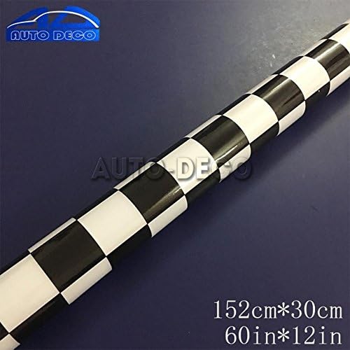 Tamiko - Black White Chess Board Background Camouflage Vinyl Cheker Decal For Racing Car ROOF Hood Furniture Styling Film Sticker Bomb - (Color Name: 30cm)