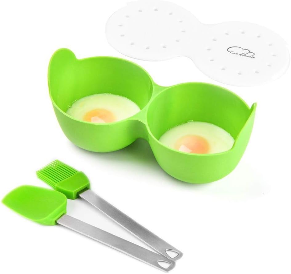 Egg Poacher, Silicone Egg Poaching Cups With Ring Standers