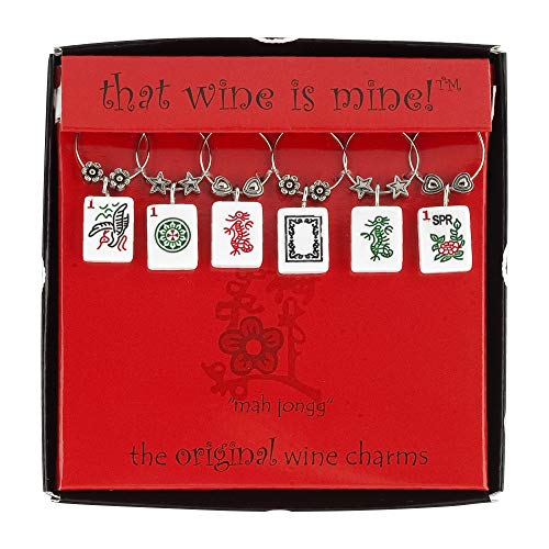 Wine Things WT-1648P American Mah Jongg, Painted Wine Charms Fits neatly around stem. Multi-Color