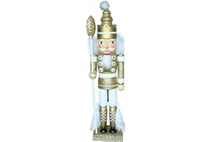 ZaH 16 Inch Wooden Nutcracker Ornaments Christmas Decorations Holiday Decor Kids Toys Nutcracker Puppets, Gold