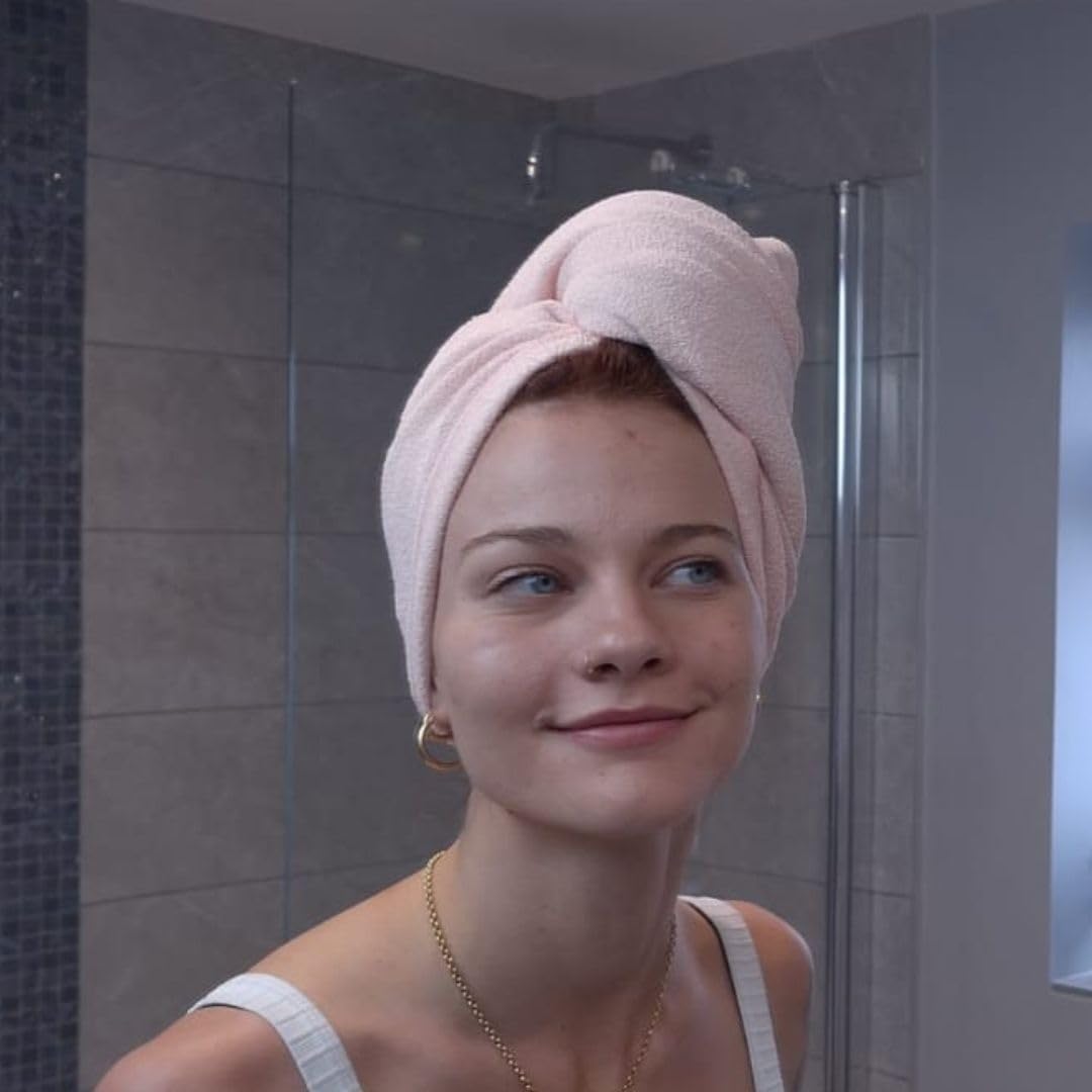 PROTECHT DRYPLUS Microfiber Hair Towel for Quick-Dry, Lightweight, Soft Absorbent Wrap for Women & Men – Gossamer Pink