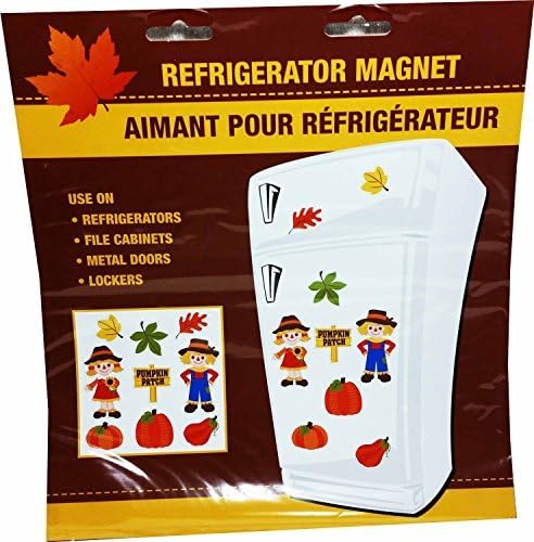 Thanksgiving Fall Harvest Refrigerator Magnets ~ Fun Autumn Theme Decorations (Scarecrow ~ Pumpkins ~ Leaves)