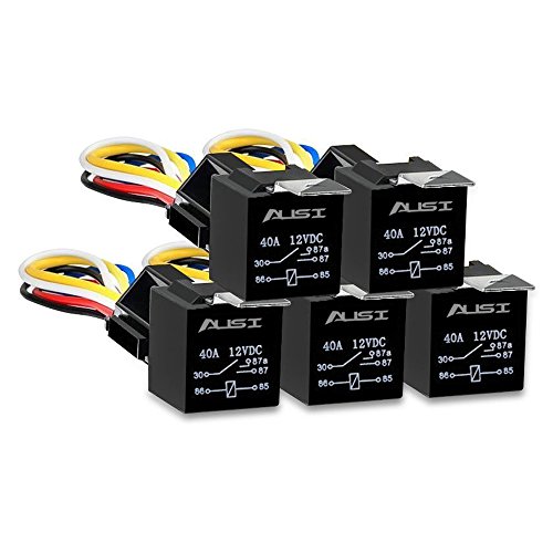 Buy AUSI 5 Pack 5 Pin SPDT 30/40 AMPS 12V DC Automotive Waterproof