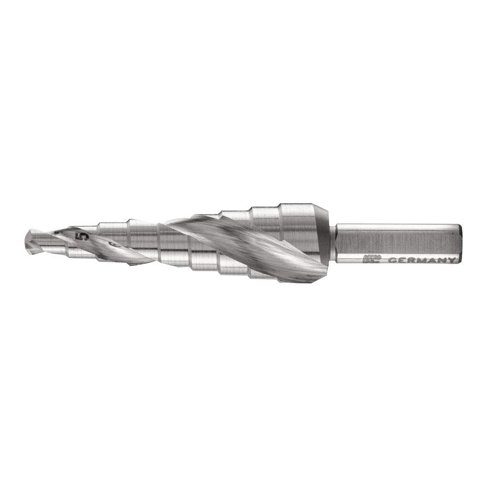 PFERD HSS Step Drill Bit | 9 Steps Diameter 4-12 mm, 3 Surface Shank Diameter 6 mm | 25201036 - for Burr-Free Drilling