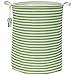 Sea Team 19.7 Inches Large Sized Waterproof Coating Ramie Cotton Fabric Folding Laundry Hamper Bucket Cylindric Burlap Canvas Storage Basket (19.7