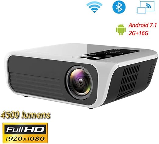 QinLL Mini proyector 4500Lux Android 7.1 portátil de vídeo ...