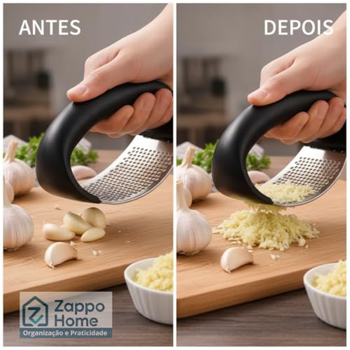 Kit Amassador de Batata + Espremedor de Alho Profissional em Aço Inox – Kit culinário premium para receitas rápidas Resistentes Fácil Limpeza Ideal para Purê Temperos e Receitas Rápidas PREMIUM