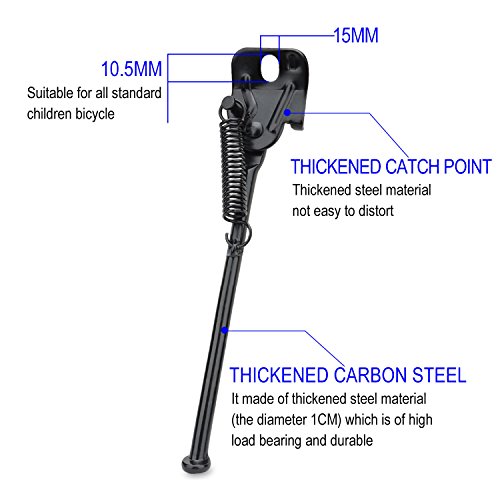 USONG Children's Bicycle Single-side Stand Folding Bicycle Bracket Children's 12" 14" 16" 18" 20" Bicycles Accessories Bike Racks Bikes Side Kickstand (14 inch)