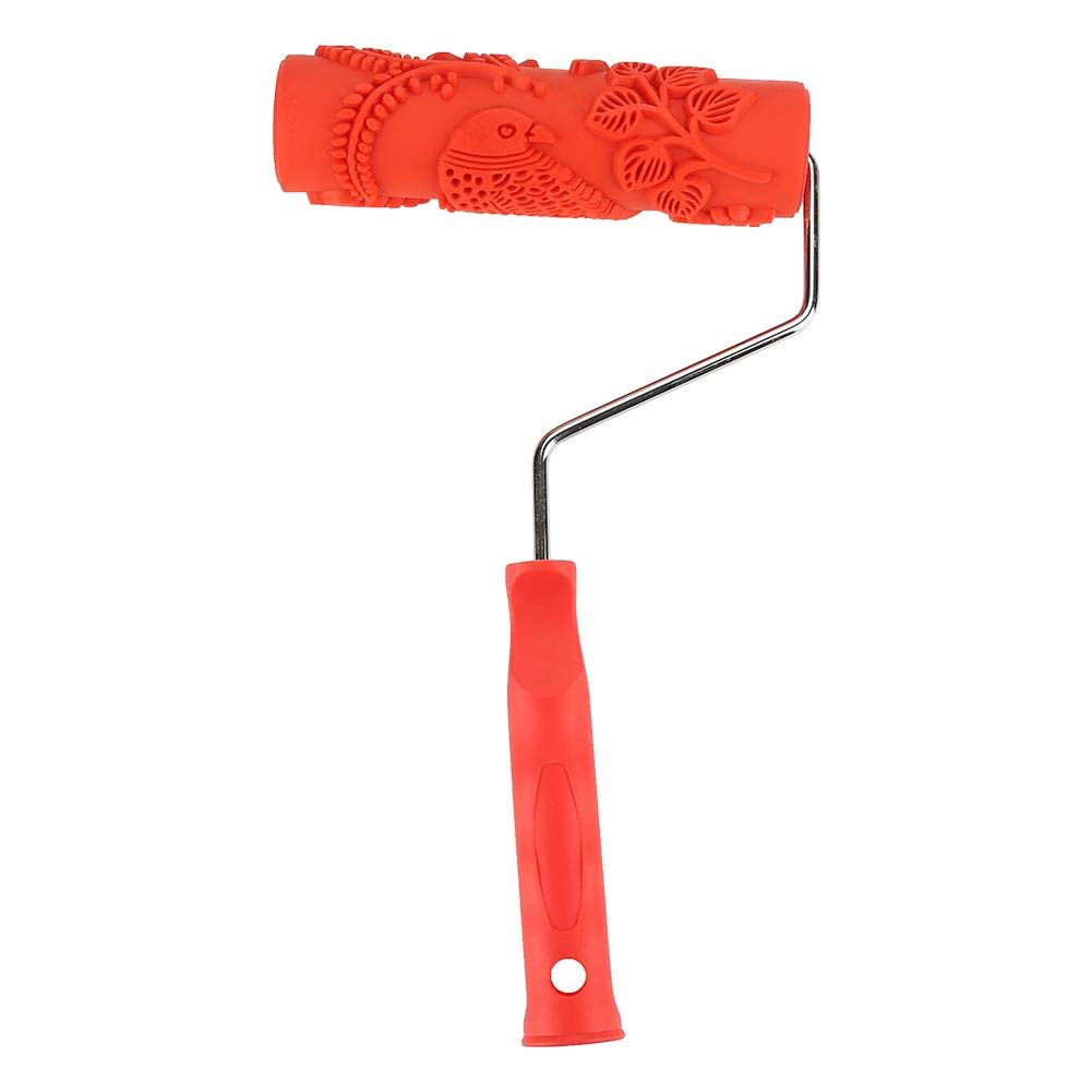 Pattern Paint Roller, 7.1in Embossed Wall Painting Roller Embossed Wall Painting Roller Decorative Rubber Roller for DIY Home Decoration
