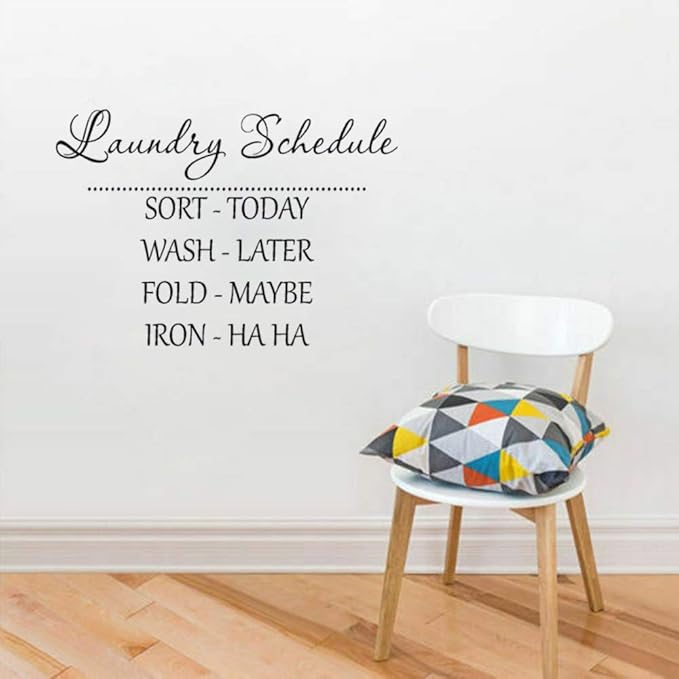 Etiqueta de la pared Programa de lavado Etiqueta engomada Cita Apliques