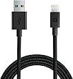 nonda ZUS [Apple MFi Certified] Super Duty Lightning Cable with Kevlar Fiber[4ft/1.2m, 180-degree], Charger and Data Sync for iPhone, iPad, iPod (Black)