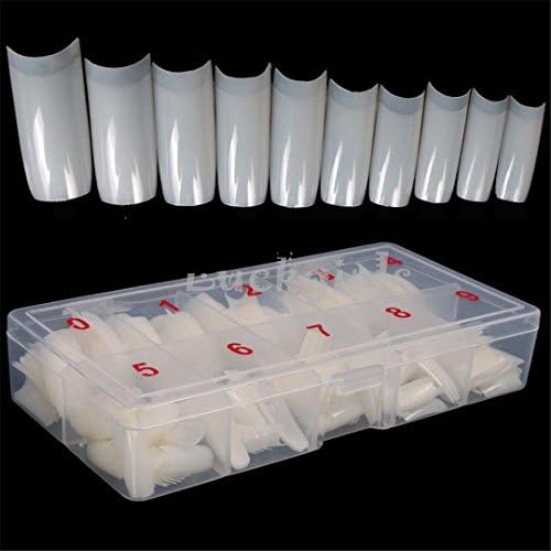 1 Box + 500Pcs Tips White/Clear/Natural Color Half Fake False Nail Art Artificial Acrylic Gel UV Manicure Set DIY 500 natural French