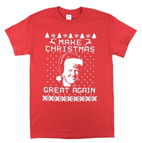 Make Christmas Great Again Donald Trump T Shirt (XL, Red)