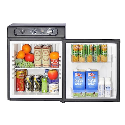 Smad Propane Refrigerator 3 Way Propane Fridge for RV Outdoor Camper Gas 110V 12V,1.4 Cu.ft