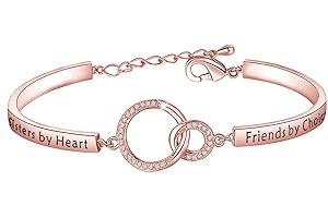FEELMEM Cousins Bracelet Cousins By Blood Sisters By Heart Friends By Choice Bangle Bracelet Cousin Gift for Cousin Friend