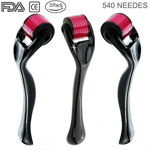 New collagen stimulating derma roller kit 3-pack (0.25mm/0.5mm/1m…