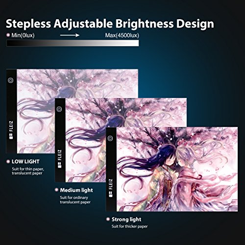 A3 Tracing Light Box, Stepless Brightness Control with Memory Function, Elfeland Portable Ultra-thin Light Panel LED Light Pad Copy Board, USB Power Cable, for Drawing, Sketching, Animation - Thumbnail 4