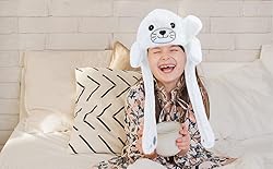 Bubblepompom Seal Hat with Ears Moving Jumping Pop