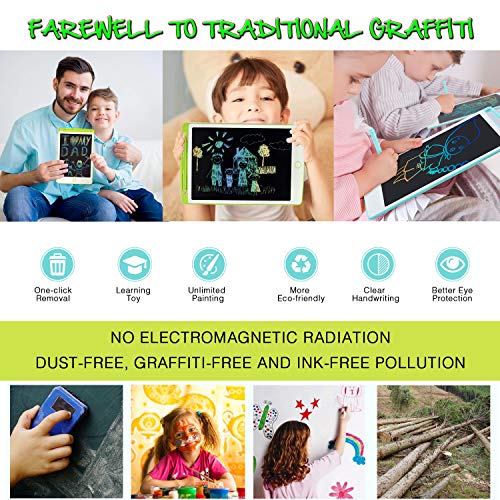 LCD Writing Tablet Drawing Board - 8.5 Inch Colorful Screen Electronic Writing Doodle Pad Children Preschool Learning Educational Handwriting Pad for Note Memo Boy Girl Toy Gift (8.5inch, Green)