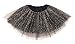 Tutu Women's Sparkle Sequin Triple Layered Tulle Party Dance Ballet Skirt, Black
