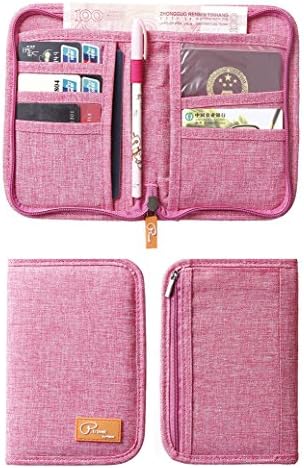 Genbagbar RFID Family Travel Document Organizer Travel Wallet Passport Holder Waterproof (Red)