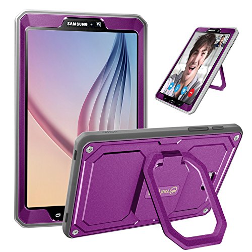 Fintie Samsung Galaxy Tab A 10.1 Case - [Tuatara Magic Ring] 360 Rotating Multi-Functional Grip Stand Shockproof Cover Built-in Screen Protector for Tab A 10.1 Inch NO S Pen Version Tablet, Purple