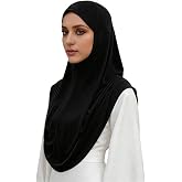 Sinsinfuns Instant Hijab Ready To Wear Hijab Scarf for Women Soft Long Muslim Jersey Hijabs Head Scarf for Prayer Abaya