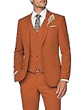 Men 3 Piece Suit Orange Suits for Men Dinner Party