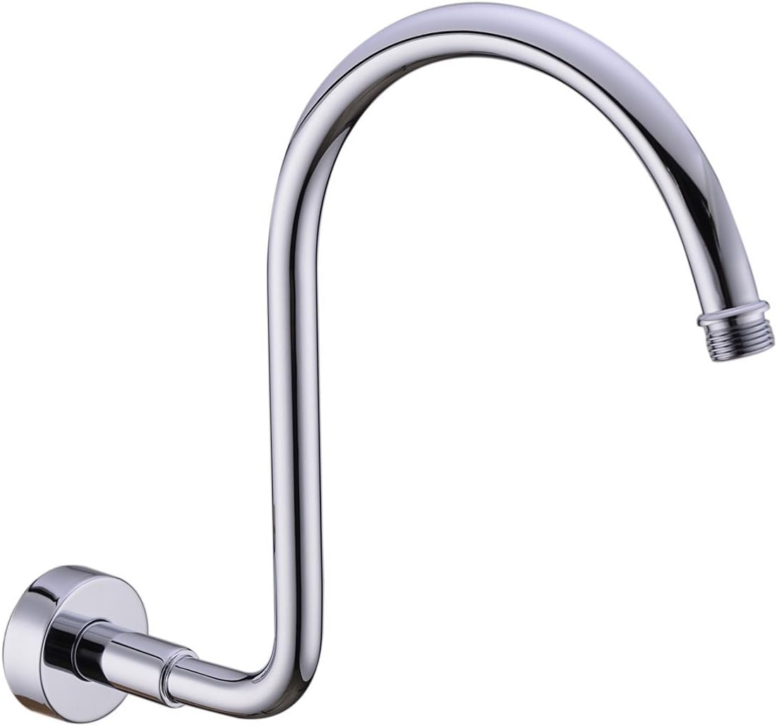 TRUSTMI Brass Gooseneck Wall Mounted Shower Arm with Flange for Shower