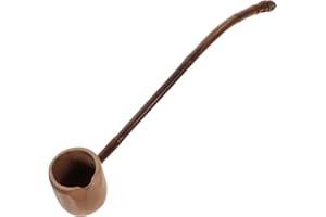 AUTSUPPL Carbonized Bamboo Water Ladle Long Handle 16.14In Large Capacity Tea Scoop for Home Tea House Sauna Garden Serving S