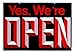 Open - Closed Big Double Sided Reversible Sign Hanging Display 19 x 13 Business Store Shop Door Window Sign Yes, we are Open- Closed Please come Again Durable Plastic Red-Black-White