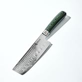 HexClad 6" Japanese Damascus Stainless Steel Nakiri Knife, Full Tang Handle | Full Tang Construction, Pakkawood Handle, 67 Layers Steel