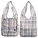 BMC Mixed Design Washable Foldable Wallet Style Nylon Reusable Grocery Bags Tote - (Neutral Lines) Set of 3