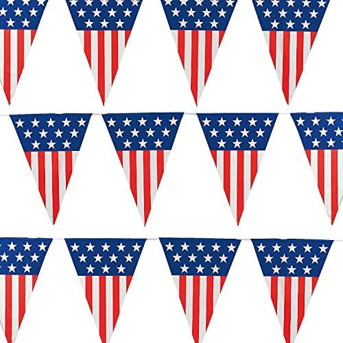 Extra Large American Flag Pennant Banner 24feet/12 Flags