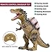 Build Me Remote Control Dinosaur Toy for Kids with Roaring Sounds and Smoking Breath. RC Spinosaurus Dino with Glowing Eyes, Walking Movement, Shaking Head.thumb 1