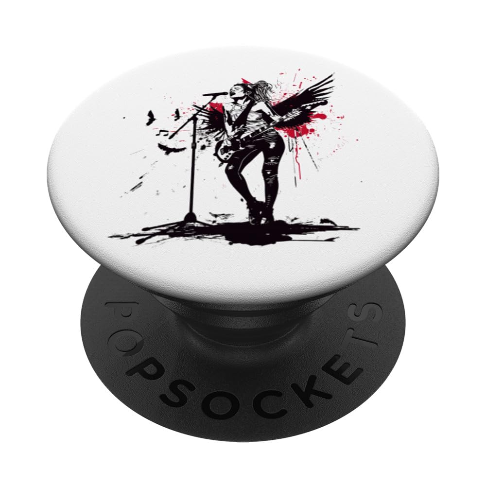 Rock Rebel - Female Guitarist PopSockets Adhesive PopGrip