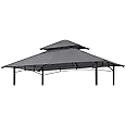 MASTERCANOPY Grill Gazebo Replacement Canopy Top for Model L-GG001PST-F (Gray)