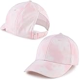 Zsedrut Toddler Girl Baseball Cap Kids Adjustable Ponytail Sun Hat Baby Lightweight Trucker Hats (Pink Tie-dye)