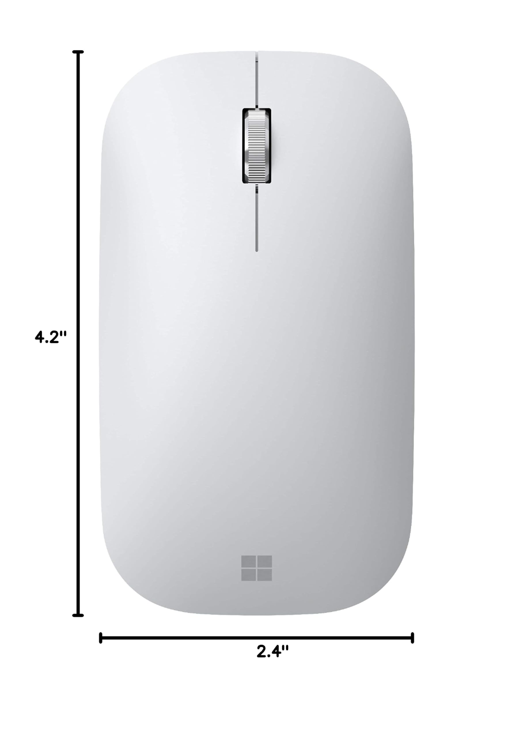 Microsoft Modern Mobile Mouse - Glacier - Comfortable Right/Left Hand Use with Metal Scroll Wheel, Wireless, Bluetooth for PC/Laptop/Desktop, works with Mac/Windows 8/10/11 Computers
