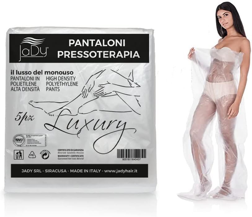 JaDy Pack of 5 Bandage Sleeves Ideal for Mud and Pressotherapy Draining One Size XS to XXXL – Made in Italy