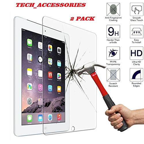 Clegg-[2 PACK] 100% Genuine Tempered Glass screen Protector For Apple Ipad Air/Air2,iPad Pro 9.7",iPad 9.7" 2018/2019