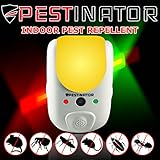 Pestinator Dual Ultrasonic & Electromagnetic Pest Repeller | Home Indoor Insect, Rodent, Bug Repellent | Child Safe, Cruelty Free | Repel Rats, Mice, Roaches, Mosquitos, Ants, Spiders