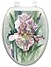 Toilet Tattoos, Toilet Seat Cover Decal, Watercolor Iris, Size Elongated