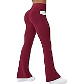 COPYLEAF Womens Yoga Pants with Pockets High Waisted Flare Leggings Bell Bottom Yoga Dress Pants Seamless Bootcut Pants