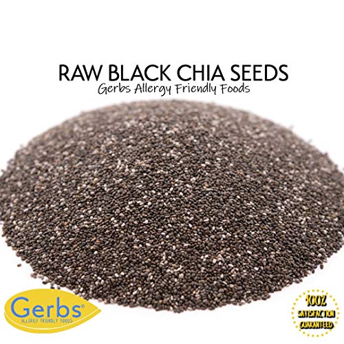 GERBS Raw Black Chia Seeds, 14 ounce Bag, Top 14 Food Allergy Free, Non