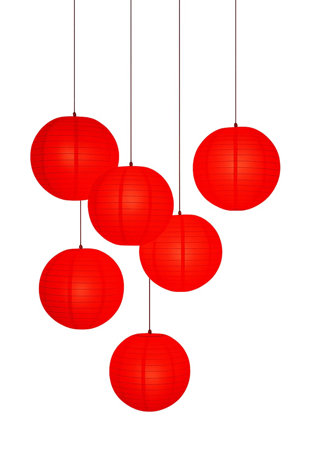 Matissa 12"(30CM) Pack of 6 Paper Lantern Wedding Party Decoration Craft Lamp Shade (Red) — image 1