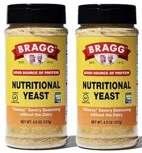 Bragg Premium Nutritional Yeast Seasoning - Vegan, Gluten Free – Good Source of Protein &amp; Vitamins – Nutritious Savory Parmesan Cheese Substitute (Original, 4.5 Ounce (Pack of 2))