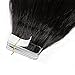 S-noilite Tape Extensions Human Hair Natural Black Silky Straight Seamless Skin Weft Human Hair Tape in Extensions for Women 16 Inch 30g 20pcs #1
